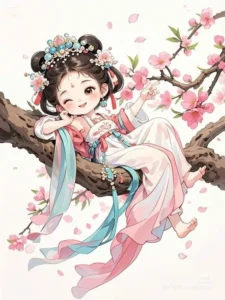 Nữ nhân cổ trang trong tranh minh hoạ, phong thái thanh nhã, dùng làm ảnh bìa truyện “Nữ phụ luôn muốn tự vẫn”