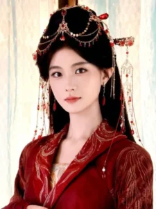 Nữ tử cổ trang thanh lệ trong xiêm y đỏ – ảnh bìa truyện Chiêu Chuế Vi Phu – Mọt Truyện Chill.