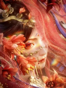 Khúc Bặc Toán Tử - Mạn Châu Sa Hoa bìa truyện nữ cường cổ đại cung đấu, hành trình báo thù của công chúa, hình ảnh mỹ nhân đỏ rực quyền lực