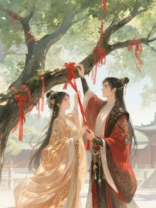 Ảnh bìa truyện Duy Nguyện Chiêu Chiêu ngôn tình cổ đại, thiếu nữ và vương gia trong phủ, không khí nhẹ nhàng sủng ngọt